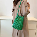 Female Bucket Shopping Bag Soft Leather Tote Bag Large Capacity Handbags Women