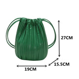 Female Bucket Shopping Bag Soft Leather Tote Bag Large Capacity Handbags Women