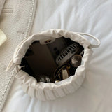 Female Bucket Shopping Bag Soft Leather Tote Bag Large Capacity Handbags Women