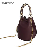 Women's Mini Bucket Bag with Chain Strap