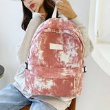 Female Canvas Backpack Casual Women Shoulder Bag Solid School Bag For Teenage