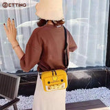 Female Canvas Bag Cartoon Chicken Messenger Bags For Outdoor Bag