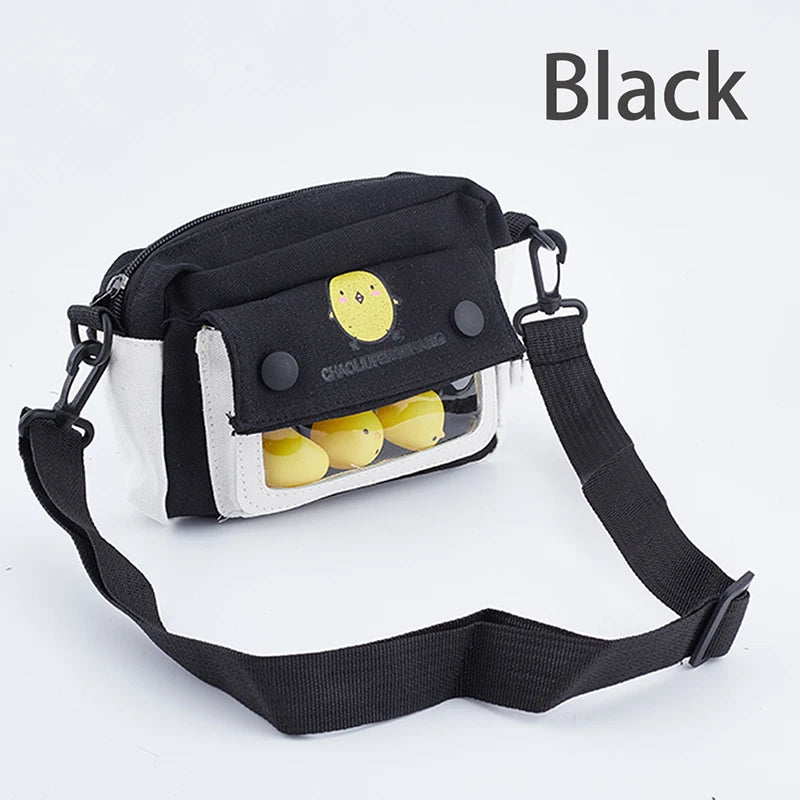 Female Canvas Bag Cartoon Chicken Messenger Bags For Outdoor Bag