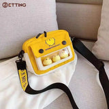 Female Canvas Bag Cartoon Chicken Messenger Bags For Outdoor Bag