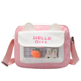 Female Canvas Bag Cartoon Rabbit Zipper Messenger Bags For Women