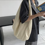 Women's Canvas Crossbody Bag Retro Hobos Messenger Solid Handbag