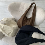 Women's Canvas Crossbody Bag Retro Hobos Messenger Solid Handbag