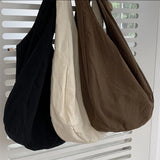 Female Canvas Crossbody Bags Large Capacity Dumpling Shoulder Bag Retro Hobos