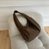 Female Canvas Crossbody Bags Large Capacity Dumpling Shoulder Bag Retro Hobos