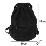 Women Canvas Drawstring College Backpack Laptop Book Bag Girl Travel School Bags
