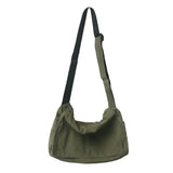 Female Canvas Hobo Shoulder Bag Y2K Student Leisure Medium Size