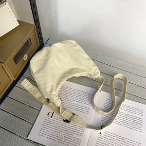 Female Canvas Side Sling Shoulder Bag Student Casual Cotton Crossbody Bag