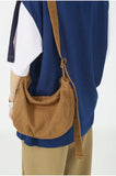 Female Canvas Side Sling Shoulder Bag Student Casual Cotton Crossbody Bag