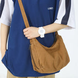 Female Canvas Side Sling Shoulder Bag Student Casual Cotton Crossbody Bag