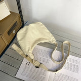 Female Canvas Side Sling Shoulder Bag Student Casual Cotton Crossbody Bag