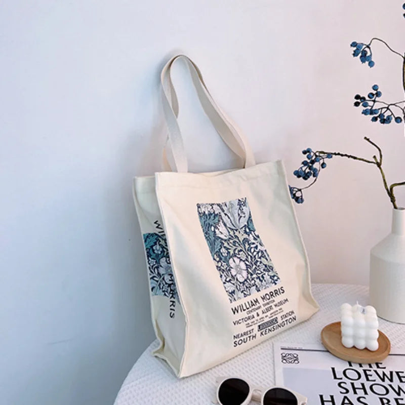 Vintage Flower Garden Print Shoulder Bag