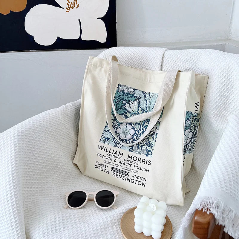 Vintage Flower Garden Print Shoulder Bag