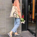 Female Canvas Shoulder Bag Casual Print Handbag