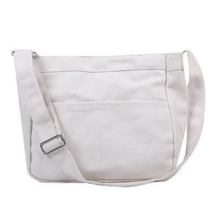 Female Canvas Shoulder Bags Handbags for Women Ladies Satchel Cotton Crossbody B