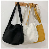 Female Canvas Shoulder Bags Handbags for Women Ladies Satchel Cotton Crossbody B
