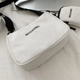 Women's Canvas Shoulder Bags with Mini Purse Pendant