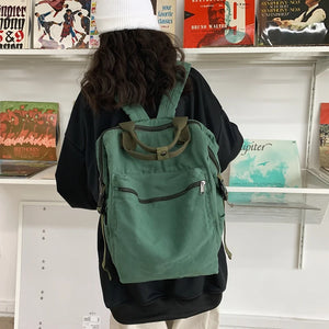 Female Canvas Vintage Backpack Women Laptop Bag Book Ladies Backpack Girl Travel