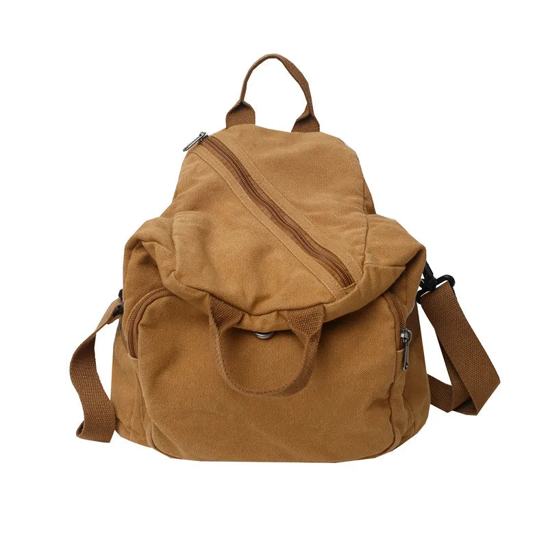 Female Vintage Backpack Women Laptop Bags Brown Girl Travel School Bag