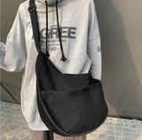 Casual Corduroy Shoulder Bag Women Large Capacity Hobo Crossbody Bag