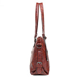 Casual Large Capacity Women Tote Shoulder Bag Pu Leather Bucket Handbag