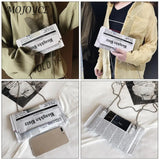 Female Casual Leather Shoulder Messenger Bag Women Newspaper Print Crossbody Bag
