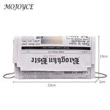 Female Casual Leather Shoulder Messenger Bag Women Newspaper Print Crossbody Bag