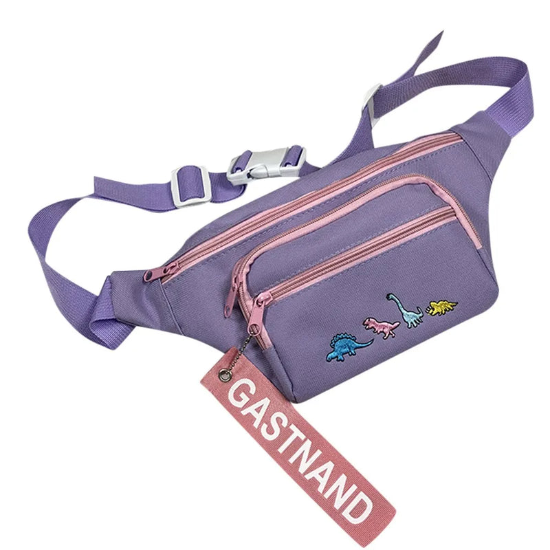 Chest Bag Cartoon Dinosaur Embroidery Purple Banana Fanny Pack Belt Bags