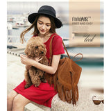 Women's Ethnic Style Canvas Bucket Backpack