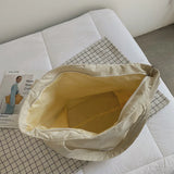 Women Corduroy Tote Bag Winter Shoulder Handbag Zipper Large Capacity