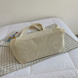 Women Corduroy Tote Bag Winter Shoulder Handbag Zipper Large Capacity