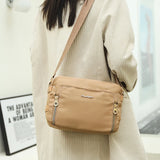 Female Crossbody Bag Solid Zipper Waterproof Nylon Shoulder Bag