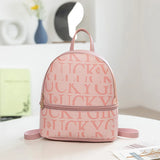 Female Small Backpack Mini Backpacks Teen Girl Schoolbag Solid PU Leather Mini C