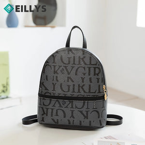Female Small Backpack Mini Backpacks Teen Girl Schoolbag Solid PU Leather Mini C