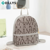 Female Small Backpack Mini Backpacks Teen Girl Schoolbag Solid PU Leather Mini C