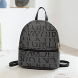 Female Small Backpack Mini Backpacks Teen Girl Schoolbag Solid PU Leather Mini C