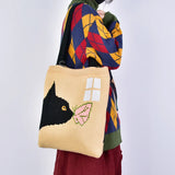 Women's Cat Pattern Woolen Tote Bag
