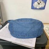 Women's Denim Fabric Hobo Shoulder Bag Slouchy Jeans Soft Medium Size