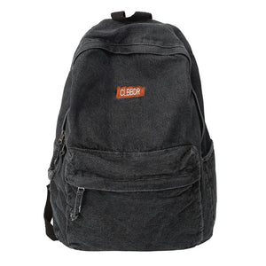 Female Denim Vintage College Backpack Student Girl Laptop School Bag