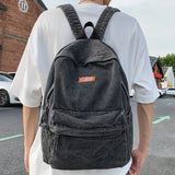 Female Denim Vintage College Backpack Student Girl Laptop School Bag