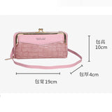 Embossed Crocodile Pattern Messenger Bag Large Capacity Women Wallet