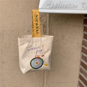 Female Embroidery Lunch Bento Bag Ladies Clutch Purse Handbags