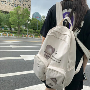 Grunge Fairycore Fabric Backpack 90s Teen Waterproof Oversized School Bagpack