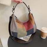 Women's Slouchy Shoulder Bag Soft Cotton Fabric