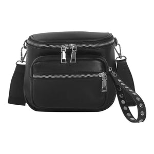 Women Leather Large Capacity Zipper Crossbody Handbag