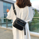 Women Leather Large Capacity Zipper Crossbody Handbag